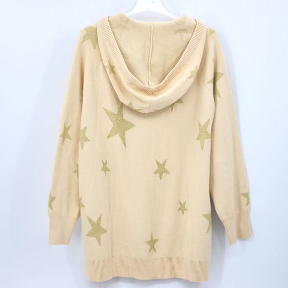 Torrid Hooded Sweater Tunic Womens Plus Size 1X Metallic Gold Stars Fall Winter - Picture 2 of 10